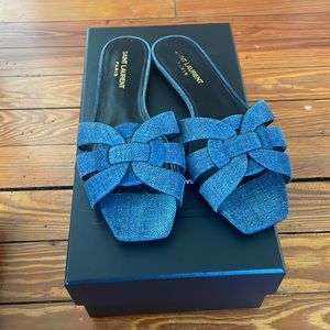 Saint Laurent Denim Sandals US 37